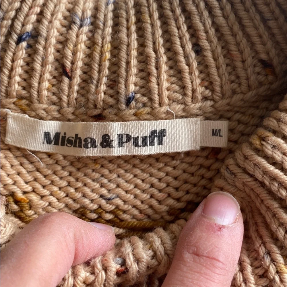 Oversized Fair Isle Sweater in Camel Confetti - Picture 3 of 8